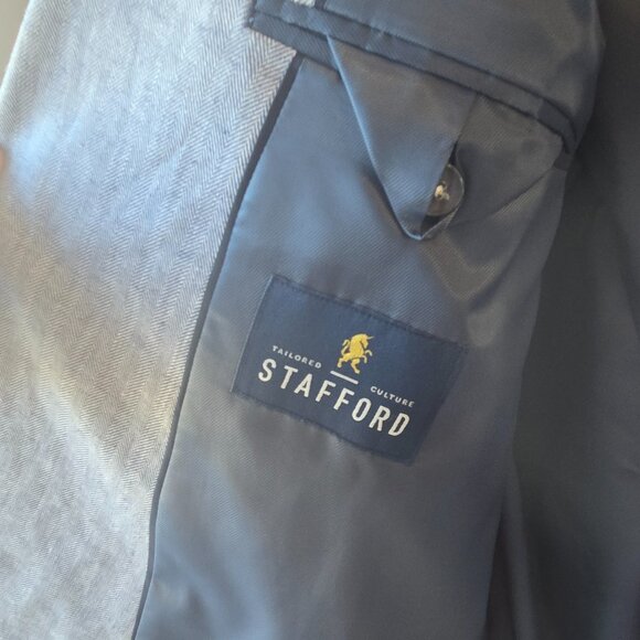 Stafford Linen Cotton Mens Classic Fit Linen Sport Coat - Picture 4 of 7